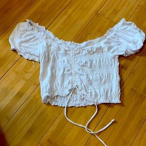 White off the shoulder crop top